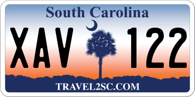 SC license plate XAV122