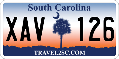 SC license plate XAV126