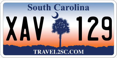 SC license plate XAV129