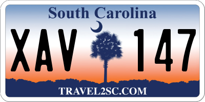 SC license plate XAV147
