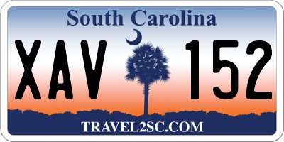 SC license plate XAV152