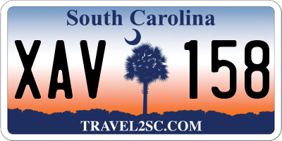 SC license plate XAV158