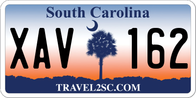 SC license plate XAV162