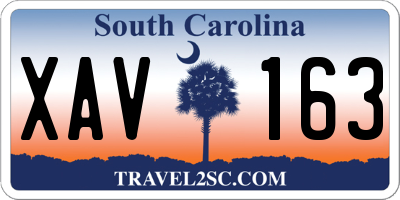 SC license plate XAV163