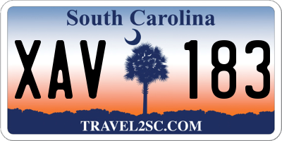 SC license plate XAV183