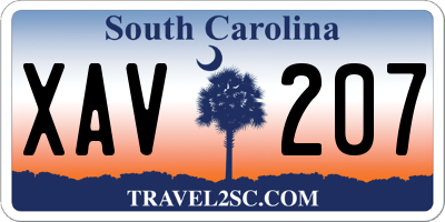 SC license plate XAV207