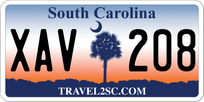 SC license plate XAV208