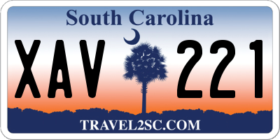 SC license plate XAV221