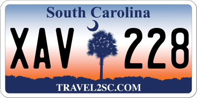 SC license plate XAV228