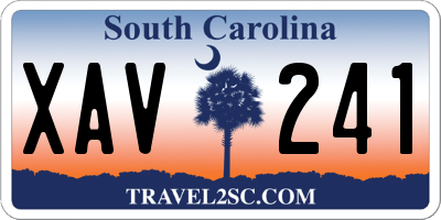 SC license plate XAV241