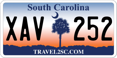 SC license plate XAV252