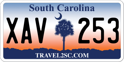 SC license plate XAV253
