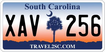 SC license plate XAV256