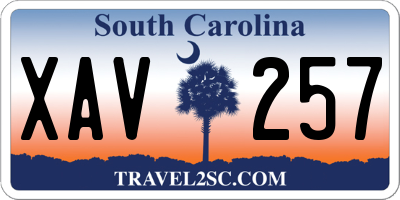 SC license plate XAV257
