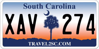 SC license plate XAV274