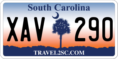 SC license plate XAV290