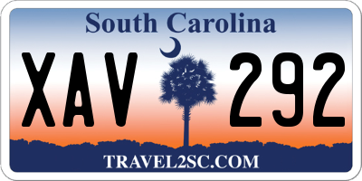 SC license plate XAV292