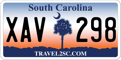 SC license plate XAV298