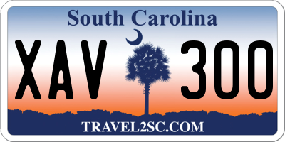 SC license plate XAV300