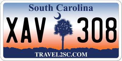 SC license plate XAV308