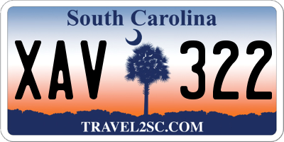 SC license plate XAV322