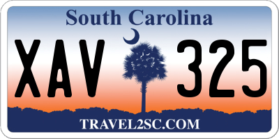 SC license plate XAV325