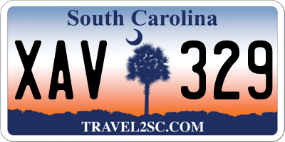 SC license plate XAV329