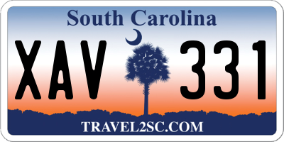 SC license plate XAV331