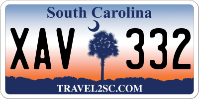 SC license plate XAV332