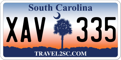 SC license plate XAV335