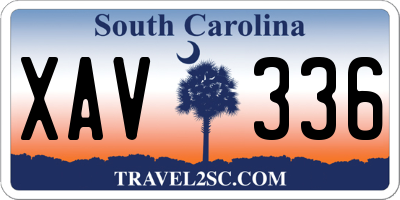 SC license plate XAV336