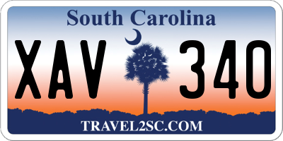 SC license plate XAV340