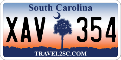 SC license plate XAV354