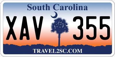 SC license plate XAV355
