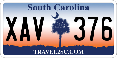 SC license plate XAV376