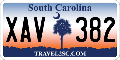 SC license plate XAV382