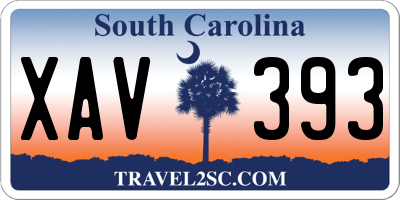 SC license plate XAV393
