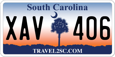 SC license plate XAV406