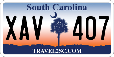 SC license plate XAV407