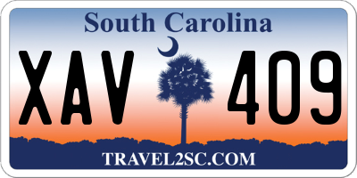 SC license plate XAV409