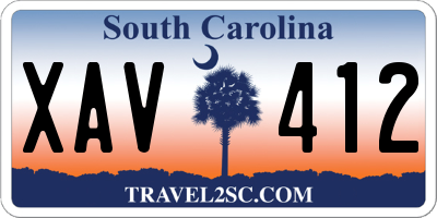 SC license plate XAV412