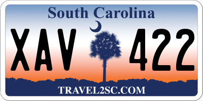 SC license plate XAV422