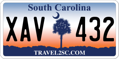 SC license plate XAV432