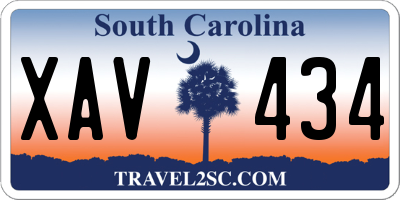 SC license plate XAV434