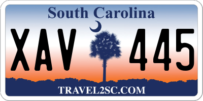 SC license plate XAV445