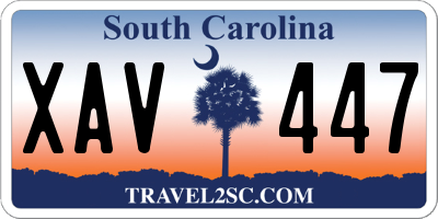 SC license plate XAV447