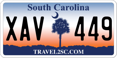 SC license plate XAV449
