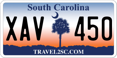 SC license plate XAV450