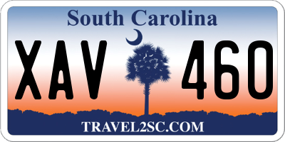 SC license plate XAV460