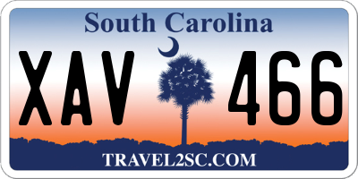 SC license plate XAV466
